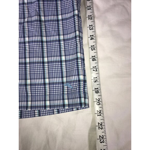 Tommy Bahama Men's Blue & White Summer Plaid Casual Shorts - Picture 7 of 8